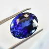 10,8 Karat Naturlig Oval BLÅ Brilliantslipad Certifierad TANZANIT Lös Ädelsten