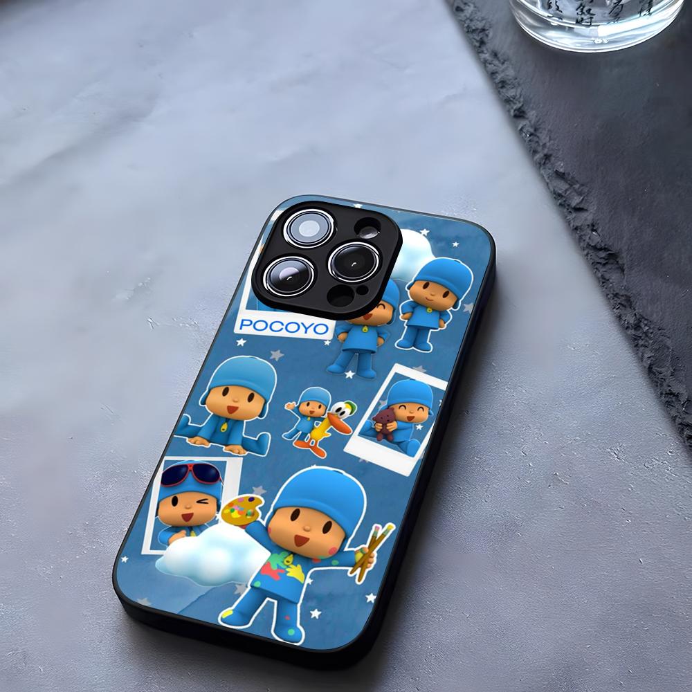Cartoon P-Pocoyos Cute Phone Case Tempered Glass For IPhone 17 13 14 16 12 15 11 Pro Max Plus Mini X XR SE2020 Coque