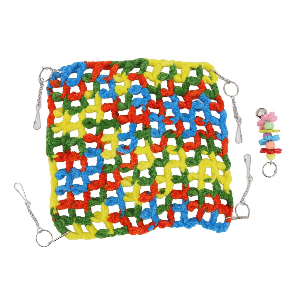 Hanging Hamster Bed Hand Woven Hamster Hammock Swing for Small Animal Chinchilla Rat Gerbil Sugar Glider 25x25cm