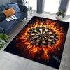 1PC Flaming dartboard with darts Print Carpet for Living Room Bedroom Sofa Home Decor Rus Non-slip Floor Mat Luxury Gift