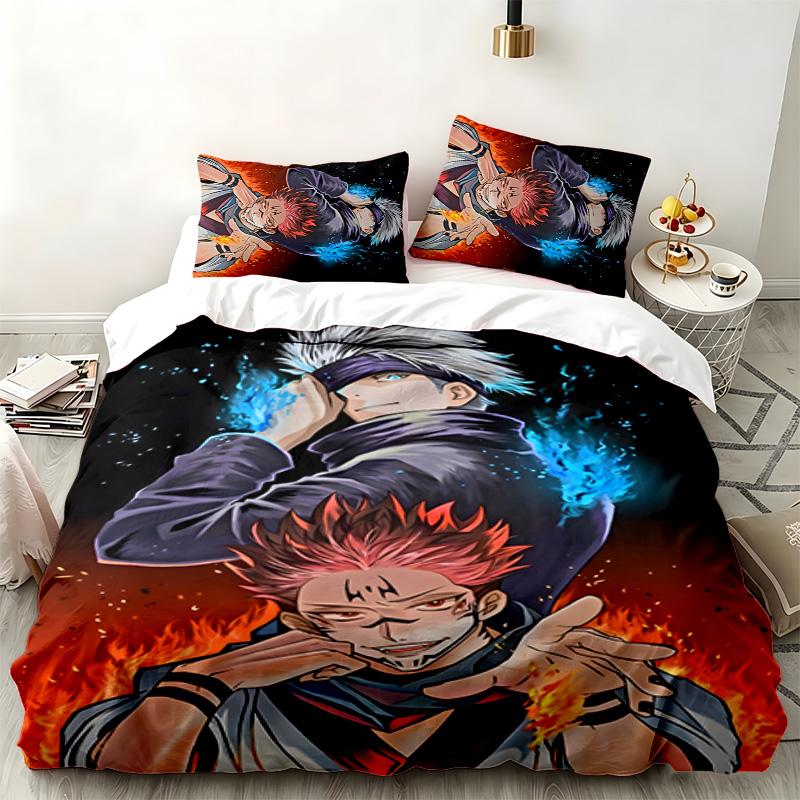Jujutsu Kaisen 3pc set Perfect for bedroom use Comfortable bedding set includes a duvet cover and two pillowcases Ideal birthday or Christmas gift