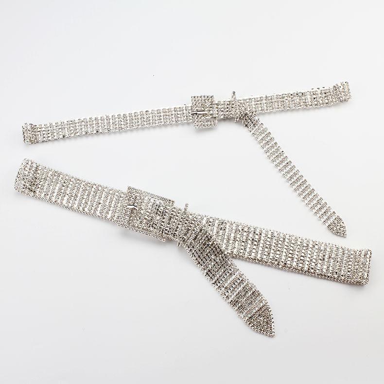 Elegant Body Metal Chain With Sparkling Crystals For Wedding And Prom Looks