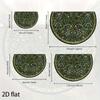 Elegant Vintage Floral Semi-Circular Carpet Soft Non-Slip Decorative Mat 2D Print Botanical Rug for Front Door Porch Balcony Decor