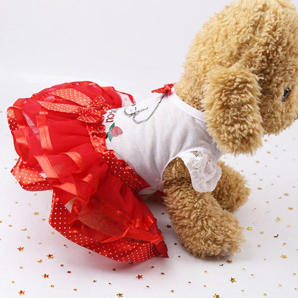Spring And Summer Dog Dress Pet Fluffy Fruit Skirt Size Dog Dress Supplies Pet Clothing