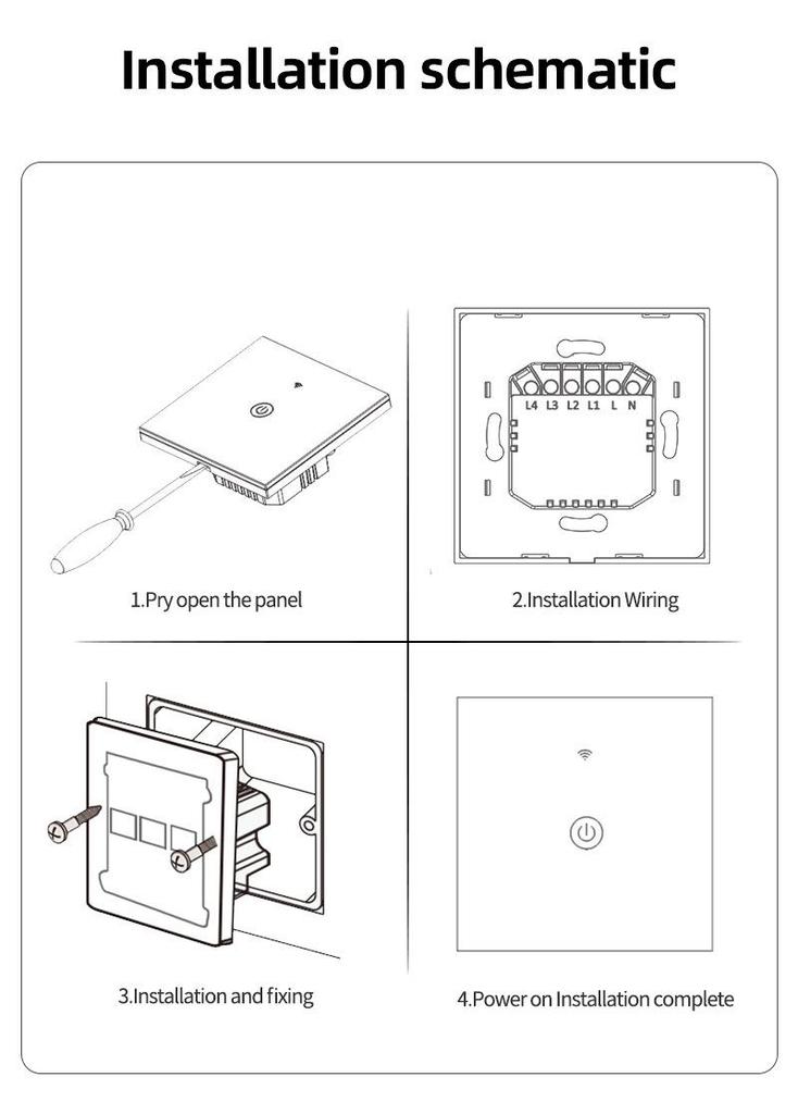 Smart WiFi Wall Timer Light Switch - Alexa/Google Compatible, RF/APP/Touch Control