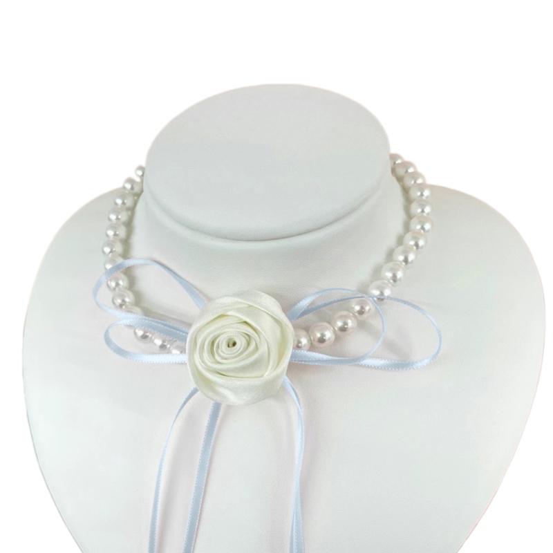 

Sweet and Stylish Necklace for Women with Rose Bud Pendant Choker Necklace Pearls Neck Chain for Fashion forward Women синій