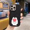 Phone case: 2D flat design suitable for iPhone 18 17 16 15 14 13 Pro protective case, couple style, love heart rabbit, Christmas and Halloween gift
