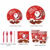 Reindeer Design Christmas Disposable Tableware Color Printed Party Dinnerware Set  Venue Decoration