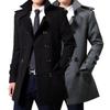 Winter Woolen Double-breasted Trench Coat for Men Medium-length Slimming Overcoat British Style