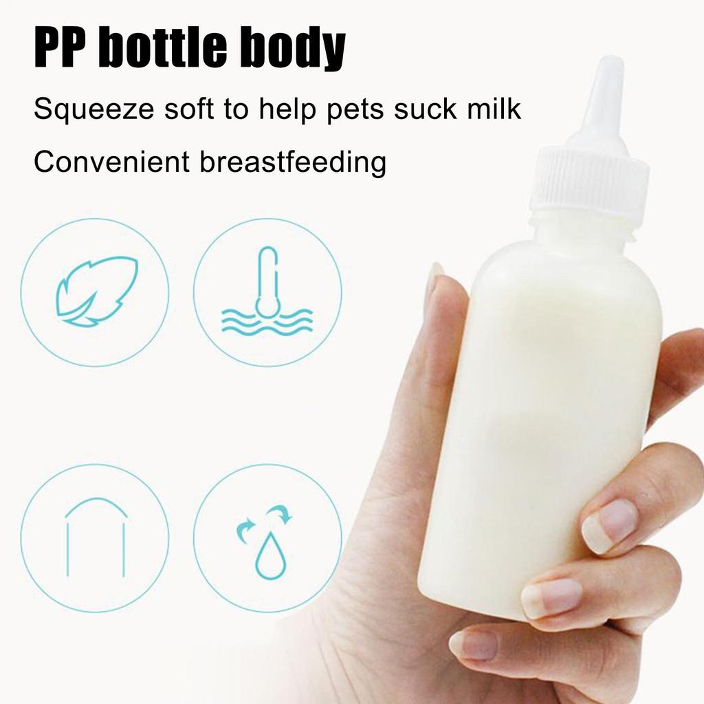 Kitten Feeding Bottle 120ml Pet Feeder Container Newborns Pets Puppy Feeding Pacifier Bottles For Walking Kitten Rabbits Hamster