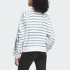 Adidas Verbiage Half-Zip Striped Casual Long Sleeve T-Shirt Women Tops White IZ4571