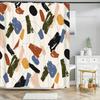 Nordic style Abstract Art leaves Print Shower Curtain Waterproof Polyester Bath Curtain Color Block Curtains For Bathroom Decor