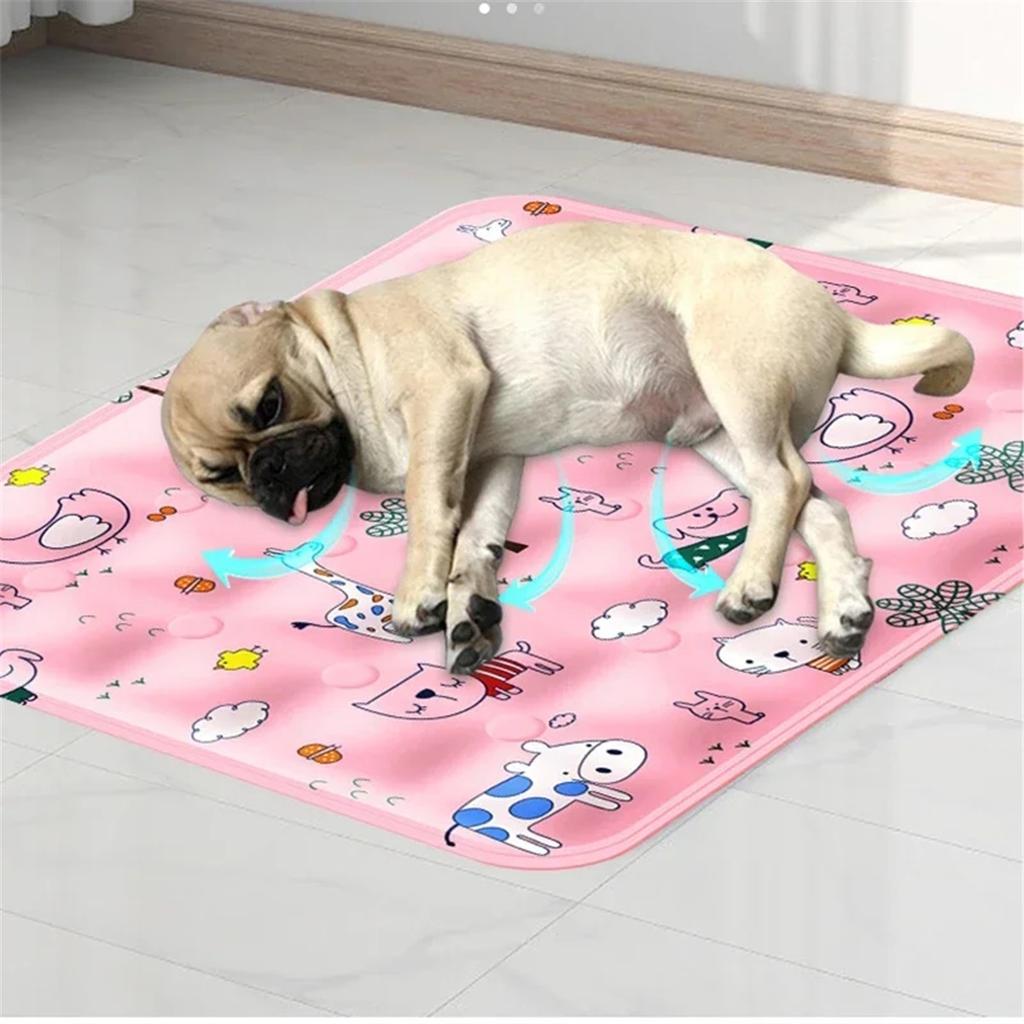 Tapis de Refroidissement Chat Chien Été, Couverture Glacée Durable pour Canapé, Lit Froid Réutilisable pour Animaux Domestiques Petits Grands, Anti-Chaleur