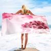 Beach Towel Rose Lightweight Terry Fabric Quick Dry Sandless Travel Absorbent Oversized Towel for Pool Swimming Bath Camping