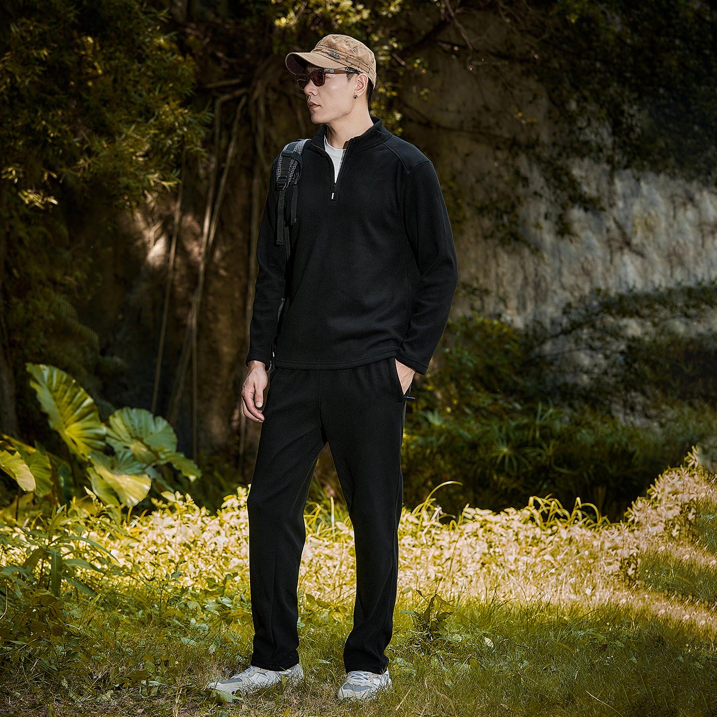 

Autumn and Winter Men s Velvet Sports Suit Casual Fashion Two-piece Set Sweatshirt and Pants Set Couple s Velvet Mountaineering Sportswear L