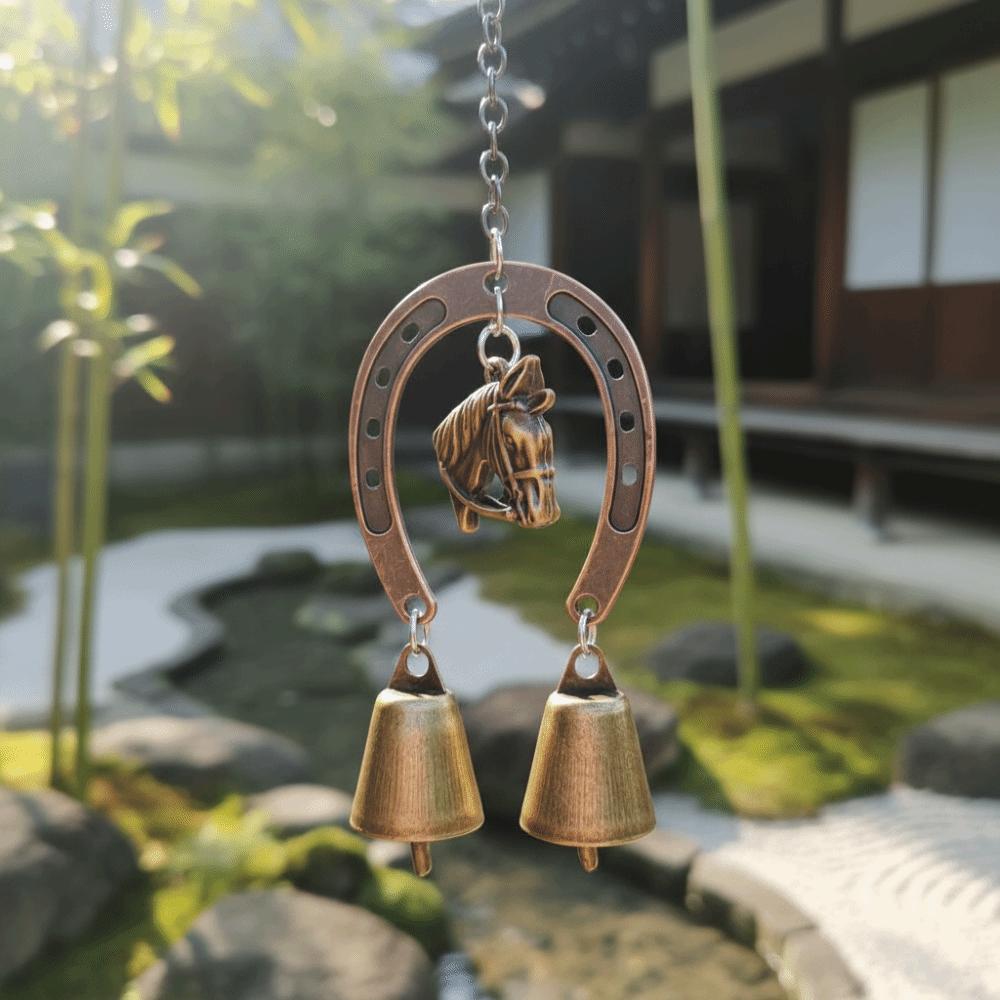 Horse-Shaped Outdoor Wind Chimes Vintage Metal Pendant Blessing Retro Wind Chimes  Backyard