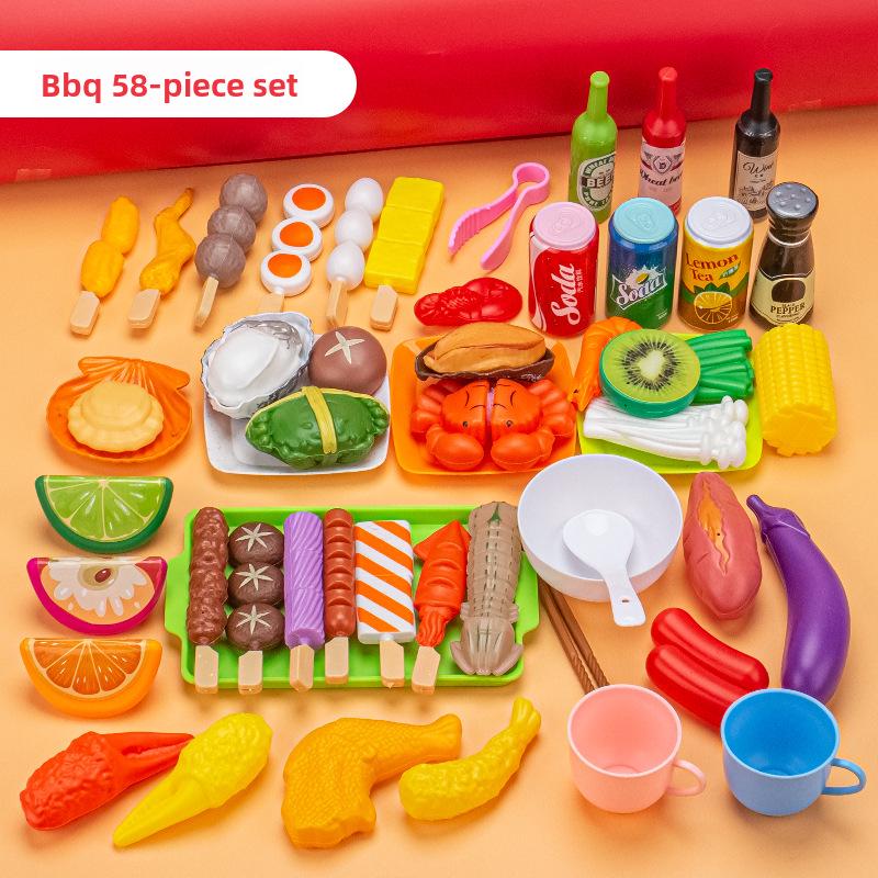 Kids' Pretend Play BBQ Set: Grilled Meat & Skewers Kitchen Toy