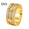 Portable Stress Relief Tool Finger Band Adjustable Anti-Anxiety Fidget Ring Stainless Steel Everyday Wear Reducer Cubic Zirconia Inlaid Rotating
