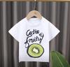 New Style Childrens Cartoon Fruit Print Roundneck Shortsleeved Tshirt Girl Clothes Boys Clothes Kids Clothes Modal Fabric