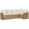 Vidaxl 5-Cz. Garden Furniture Set With Cushions, Beige, Poly Rattan