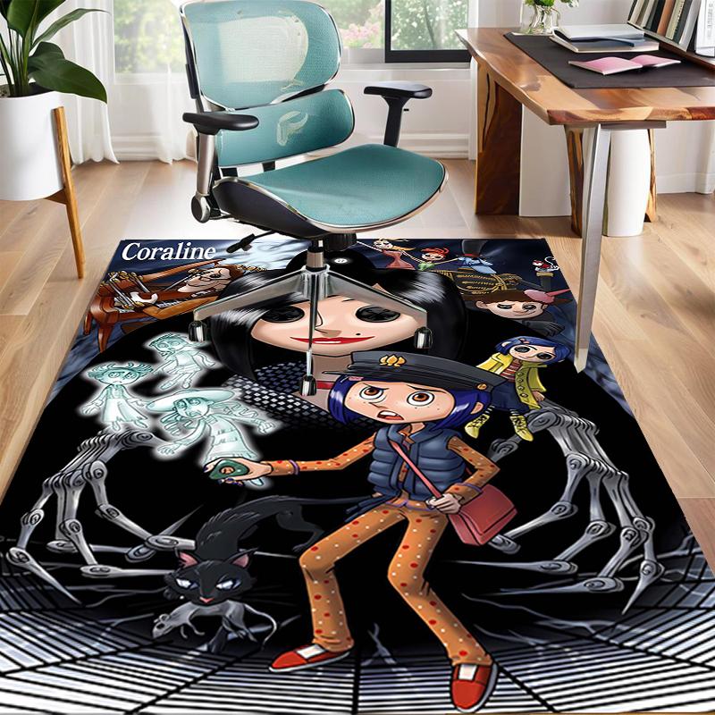1pc C-Coraline (2) Design Area Rug - Non-Slip, Soft & Cozy Floor Mat for Living Room, Bedroom, Office - Indoor/Outdoor Decorative Carpet