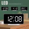 Modern LED Digital Clock Date Time Temperature Display Dimmable Backlights 2 Alarms Snooze Function USB Port 5V