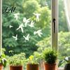 Fenster Sonnenschutzfolie Weiße Kolibris Aufkleber für Vogelkollisionen Kollisionsschutz statisch haftende Aufkleber Kollisionsschutz statisch haftend Glas Tür