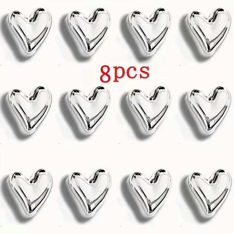 8pcs Pack Heart Shaped Refrigerator Magnets Suitable, Resin Magnetics - Decorative Fridge Magnets for Fridge, Whiteboard, Dishwasher, Ideal