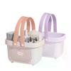 Plastic Storage Basket With Handle Portable Shower Caddy Tote Organizer Basket Bin For Bathroom Kitchen Dorm Room Bedroom, Green