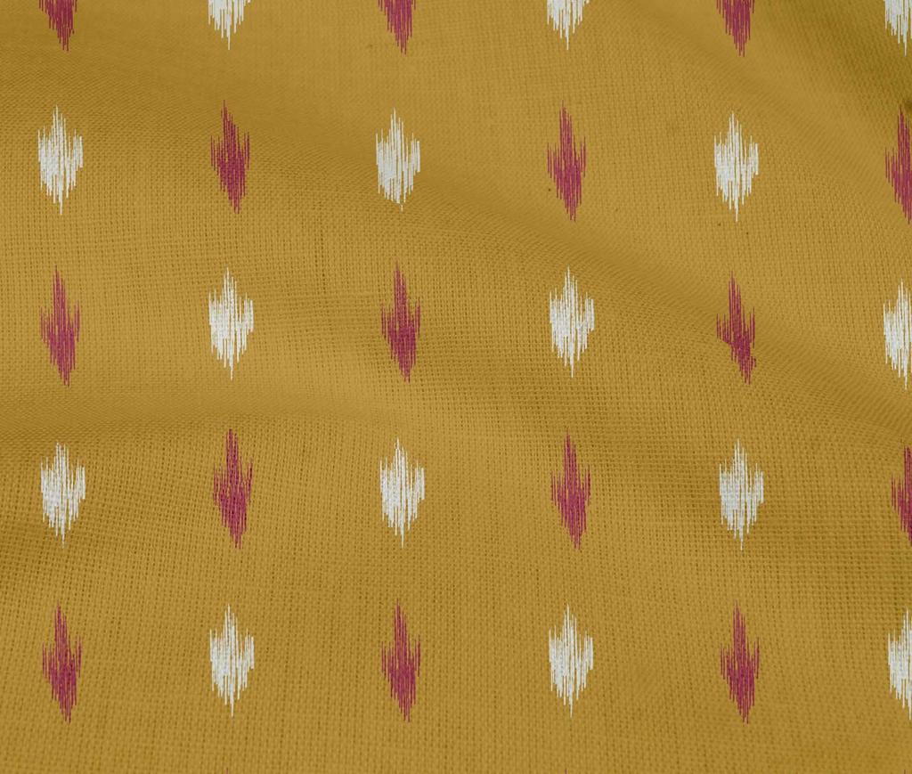 oneOone Cotton Flex Dark Mustard Fabric Small Motif Ikat Sewing Craft Projects Fabric Prints By Yard 40 Inch