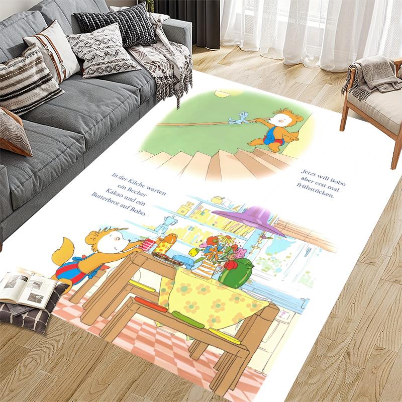 Cute Bobo Home Sofa Decoration for Living Room & Bedroom, Non‑Slip Play Flannel Floor Mat for Game Room