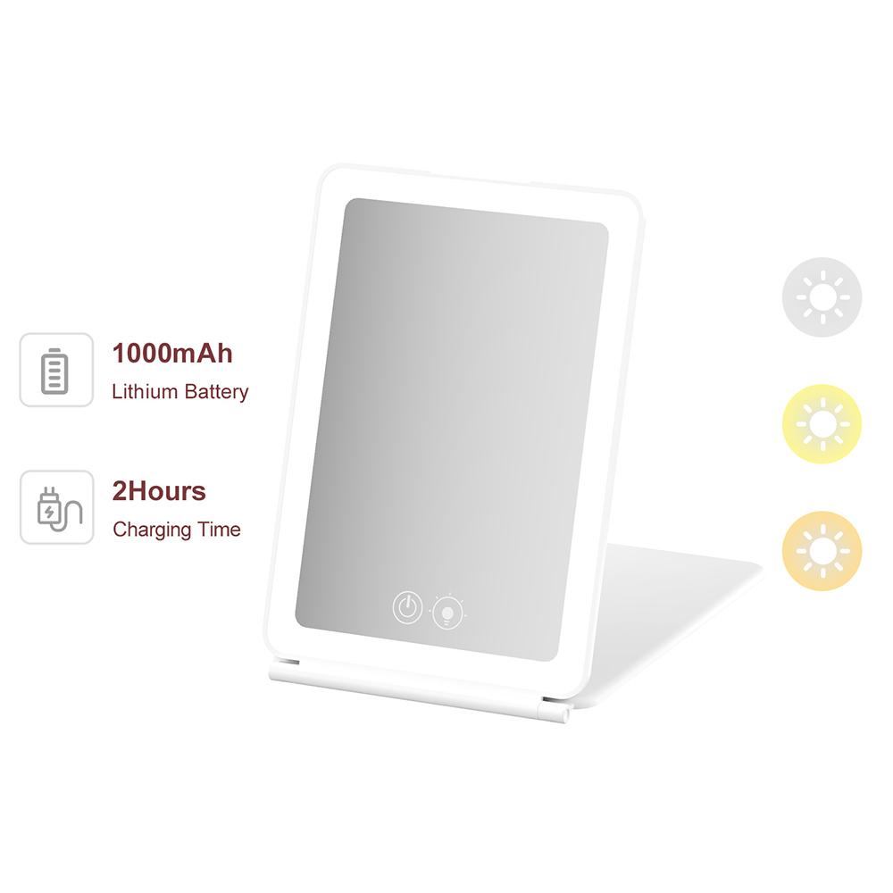 

J17 Folding Portable LED Makeup Mirror with 3X Magnification for Travel and Desktop Type A