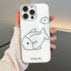 Single Layer Blue Line Fish for IPhone16pomax for Apple 15pr Mobile Phone Case 14 New Style 13 Cartoon 12