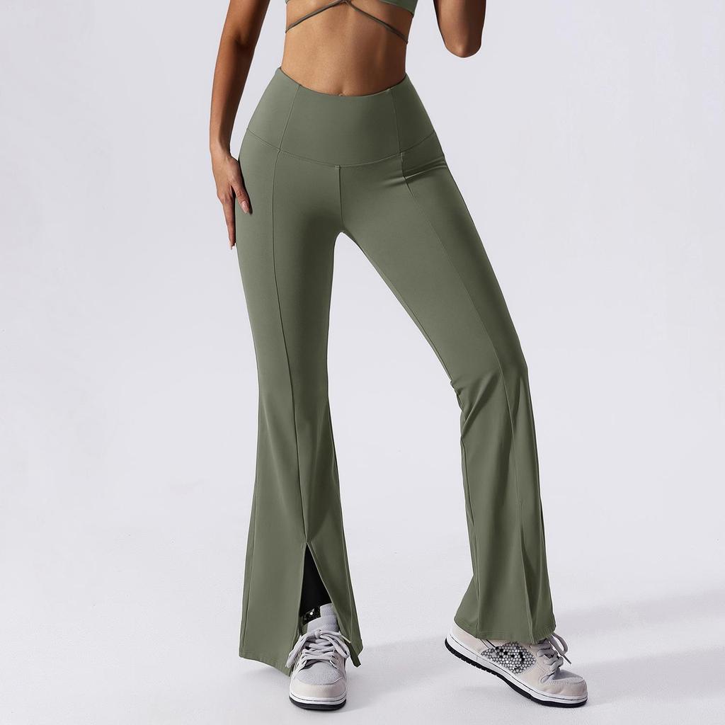 Cross-Border Sexy Deep V Yoga Top & High Waist Flare Pants Set for Women