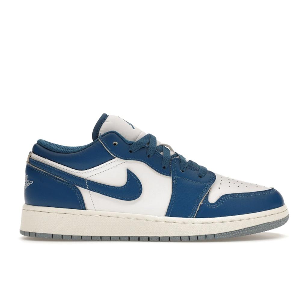 Air Jordan 1 Low SE GS Industrial Blue Barnesko Hvite Blågrå Seil FN9137-141