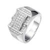 Anello Geometrico da Dito da Uomo con Strass Intarsiati, Gioiello per Matrimonio, Festa, Regalo