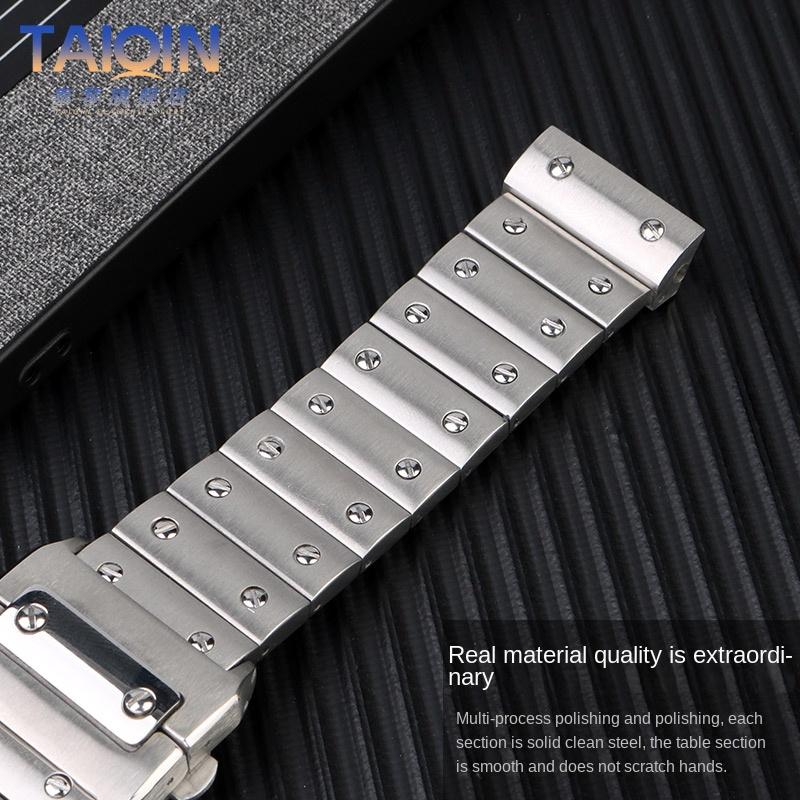 Hochwertiges 20mm 23mm Santos 100 Edelstahl Uhrenarmband Für Cartier santos 100 Massives Niet Metall-Uhrenarmband Uhrenarmband