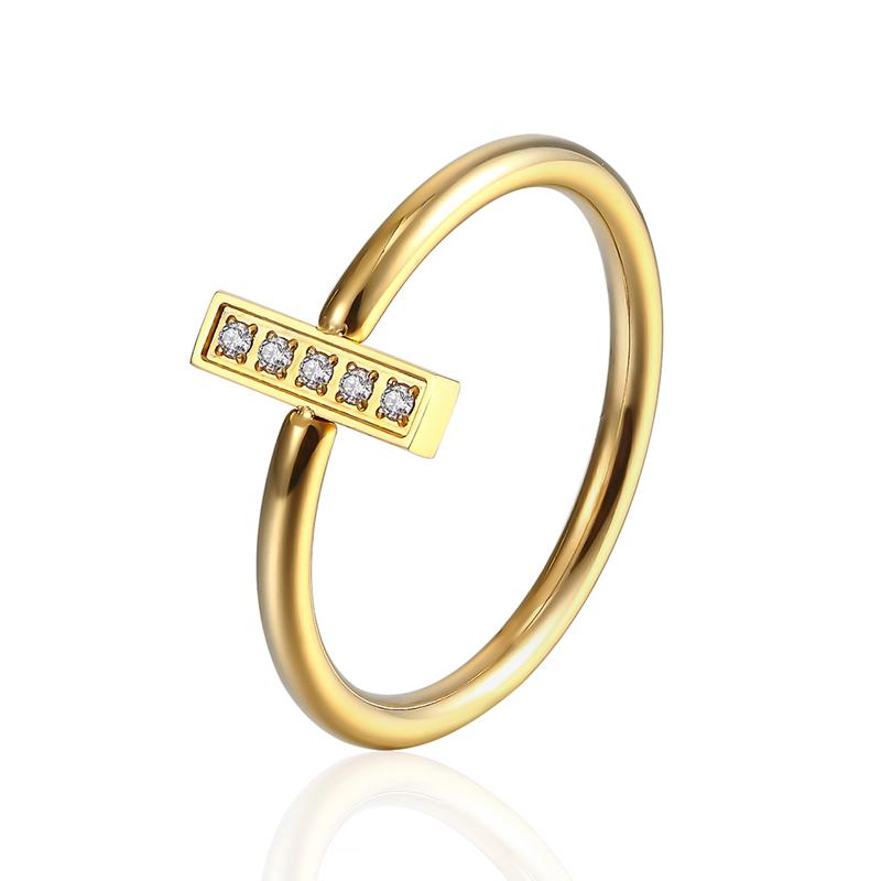 

Качественные женские кольца известного бренда золотого цвета, кольцо из нержавеющей стали с кристаллами, роскошные ювелирные изделия для женщин и женщин