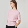 LIKK Cable Round Short Sleeve Knit T-Shirt (Pink)_L4B1-Nb11K