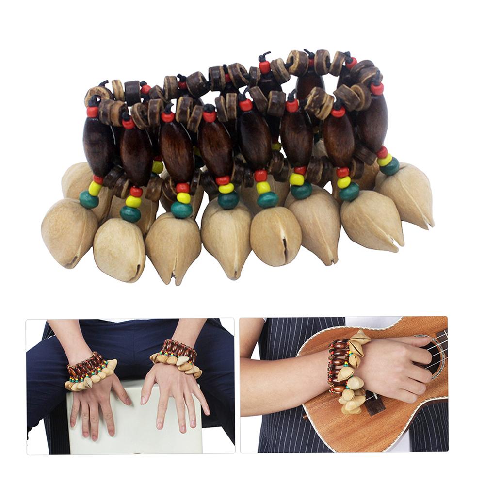 Handmade Nuts Shell Bracelet Handbell for Djembe African Drum Conga Percussion Accessories