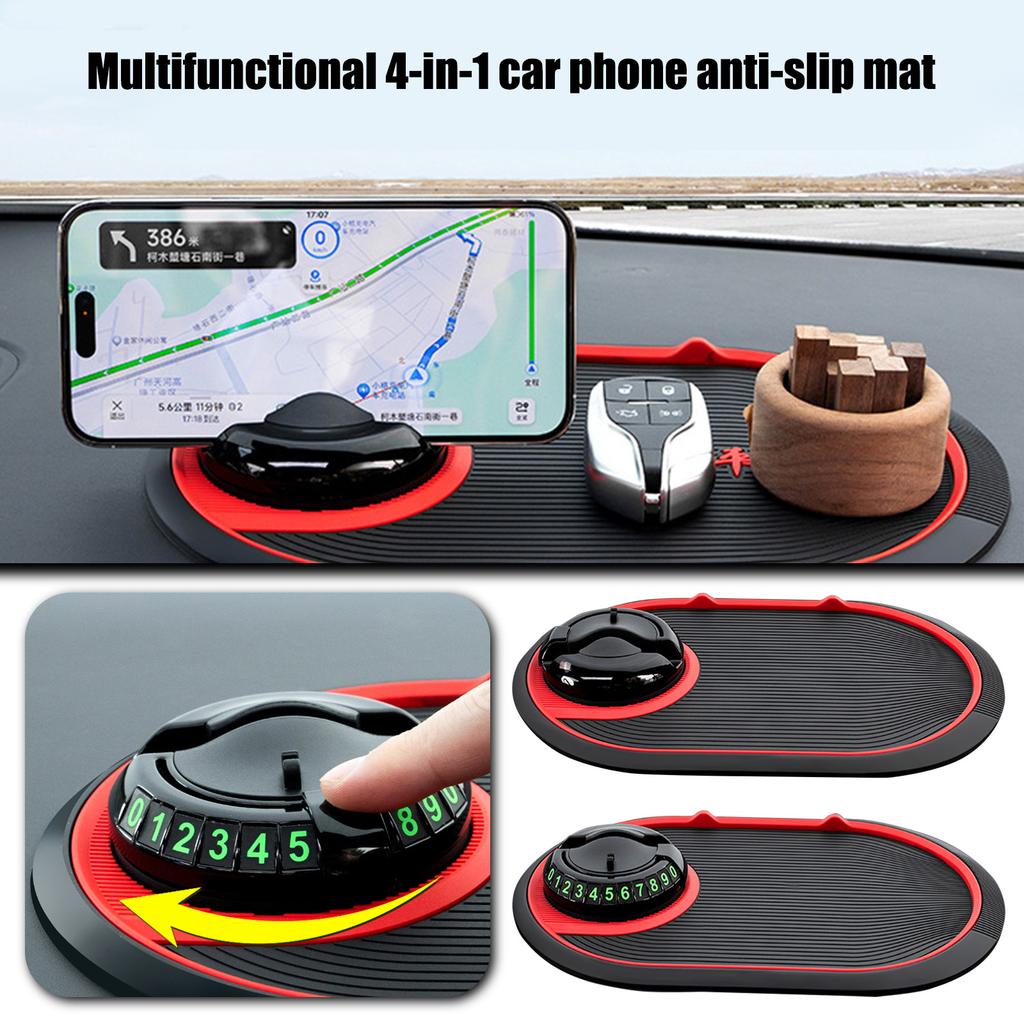 Multifunctional 4in1 Car Mobile Phone Antislip Mat Can Hide The Moving Number Plate Mobile Phone Navigation Holder