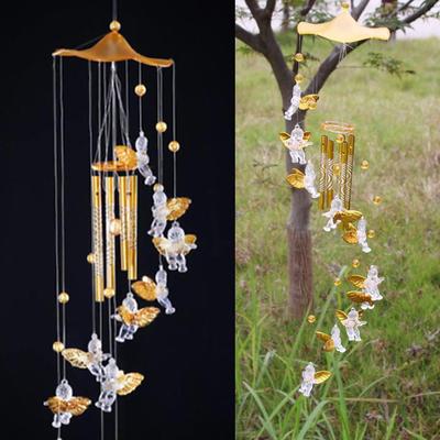 Antique 5 Tubes Love Angel Wind Chime Bells Hanging Living Bed Home Decor Gift Car Outdoor Yard Garden Deco Wind Chimes.
