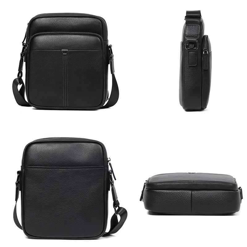 New Men Cowhide Leather Bag Fashion Trendy Business Casual Shoulder Crossbody Bag Genuine Leather Men's Sling Messenger Handbag