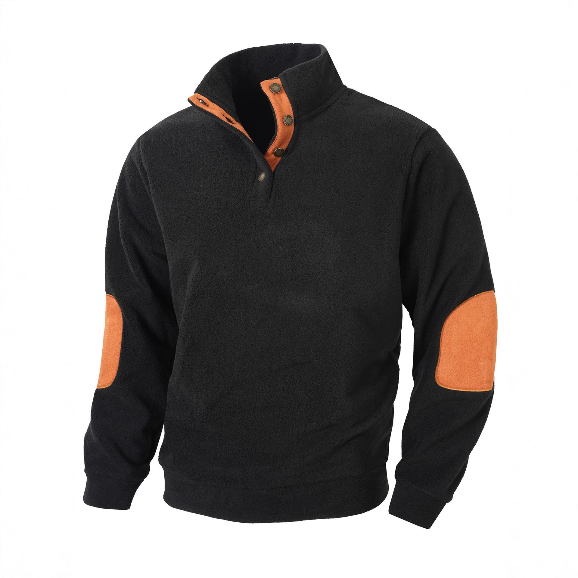 

New Men s Stand-up Collar Slim Sweatshirt Joint Splicing Personality Contrast Color Casual Pullover Sweatshirt M