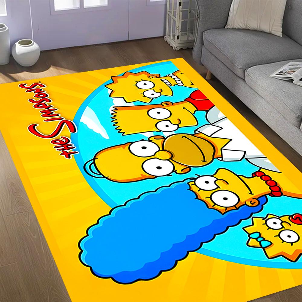 Simpsons Family Adventure Themed Anti-Slip Rugs - Polyester Home Decor, Suitable for Bedrooms, Living Rooms, Doorways, Studios, and Decorations