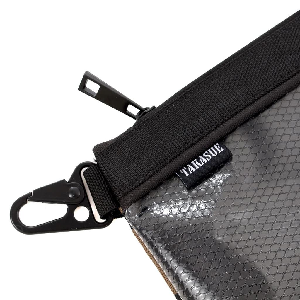 TAKASUE Camouflage Transparent Pouch - Camouflage, for Airsoft, Tools, Small Items, Waterproof, Outdoor, Fishing, Cable Management (M, Digital Camo)