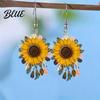 Exquisite Craftsmanship Jewelry 1 Pair Drop Earrings Sunflower Shape Lightweight