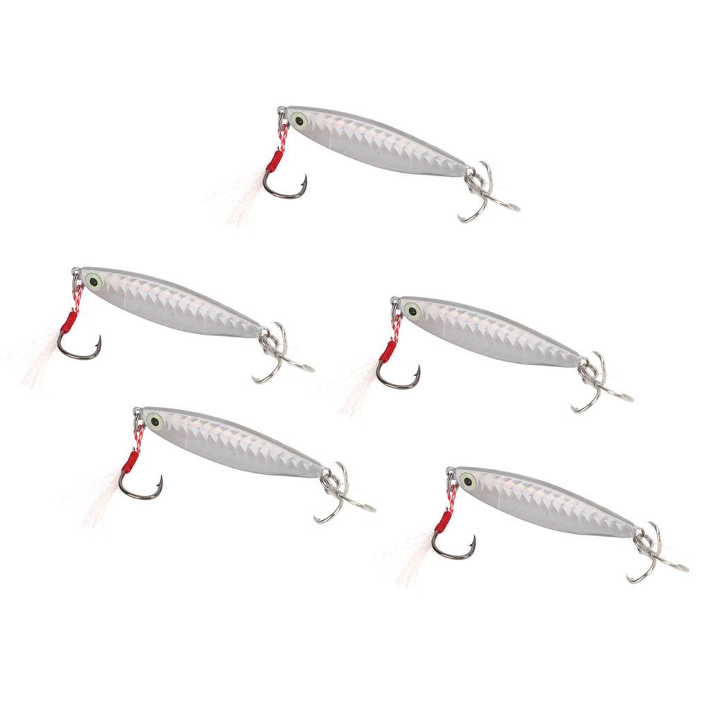5Pcs 20g Vib Fishing Bait Metal Vib Hard Fishing Lure Artificial Hard Lures Fake Bait Silver
