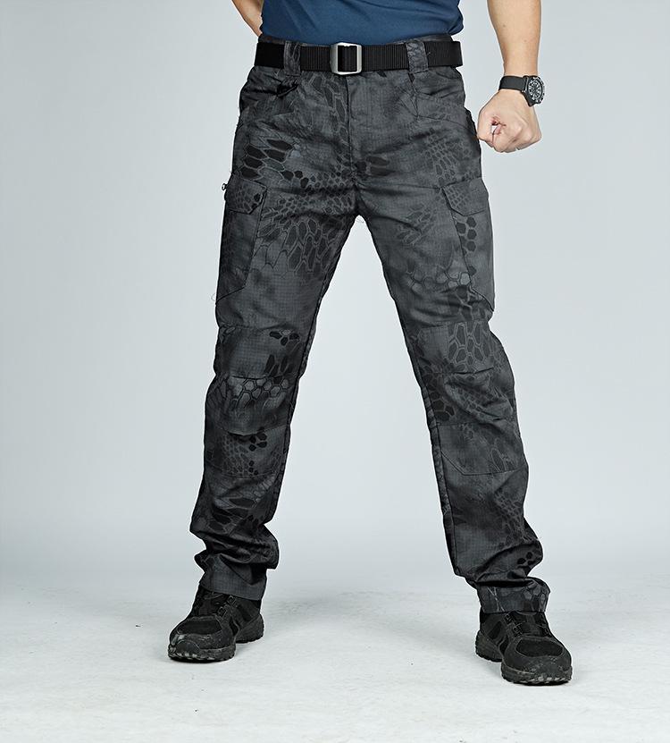 Pantalon Tactique Camouflage IX7 Multi-Poches pour Homme - Vêtement d'Extérieur Durable pour le Printemps et l'Été