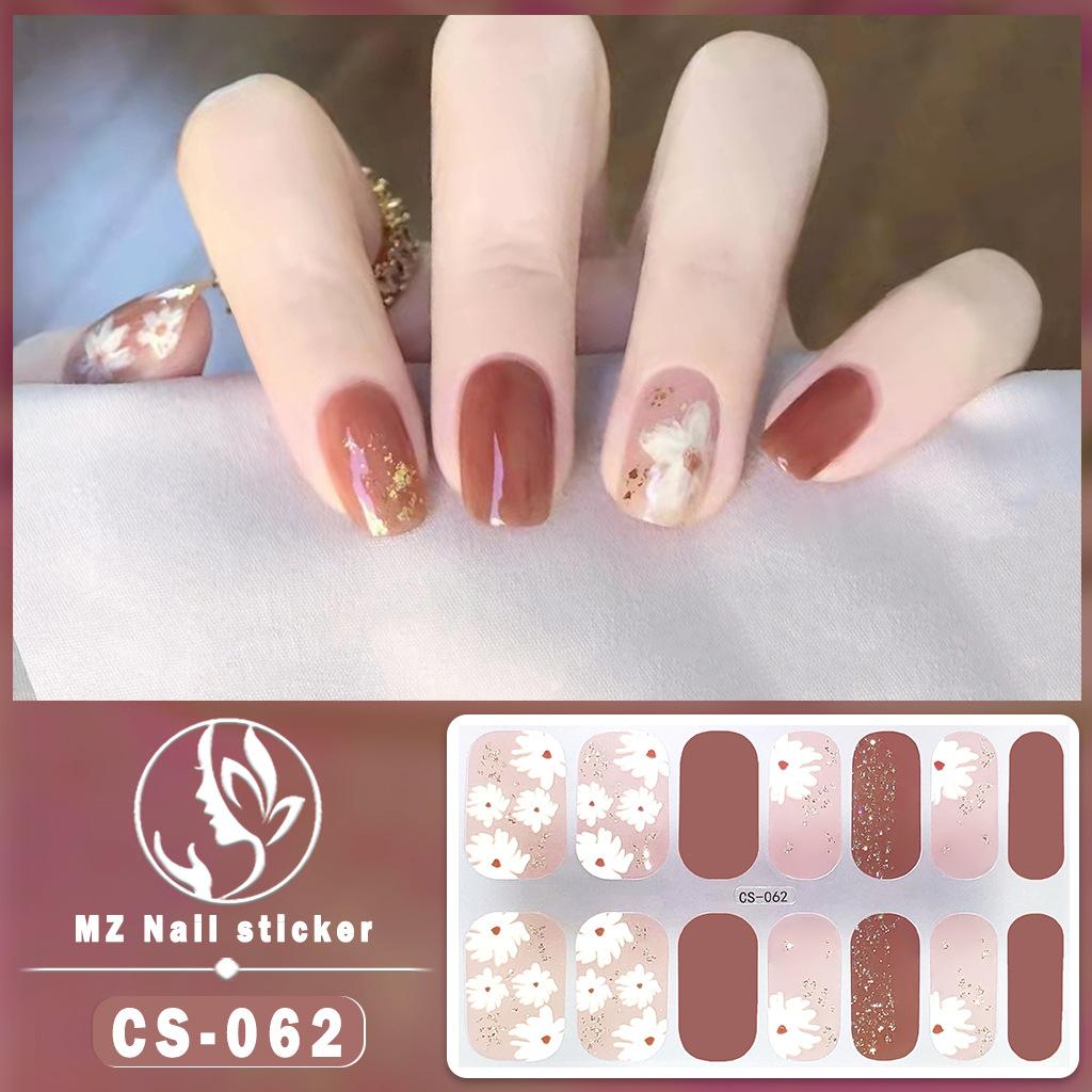 CS Waterproof No-Cure Gel Nail Wraps, Full Cover Spring & Summer Blend & Contrast Color Nail Stickers, Nail Patch Films